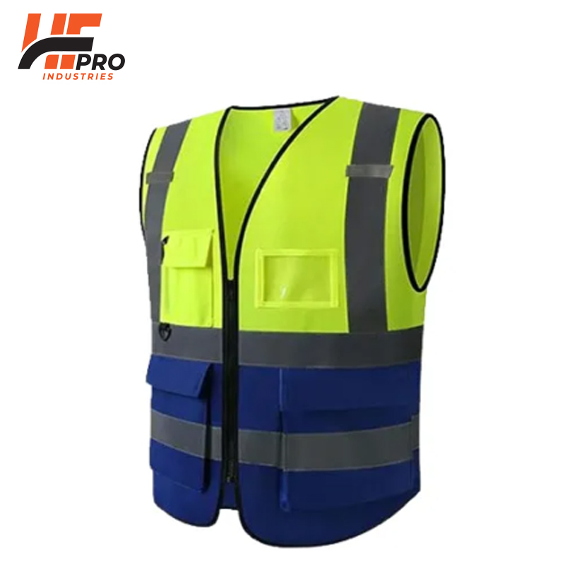 Reflective-Yellow-Blue-Safety-Jacket-with-Mesh-&-Pockets